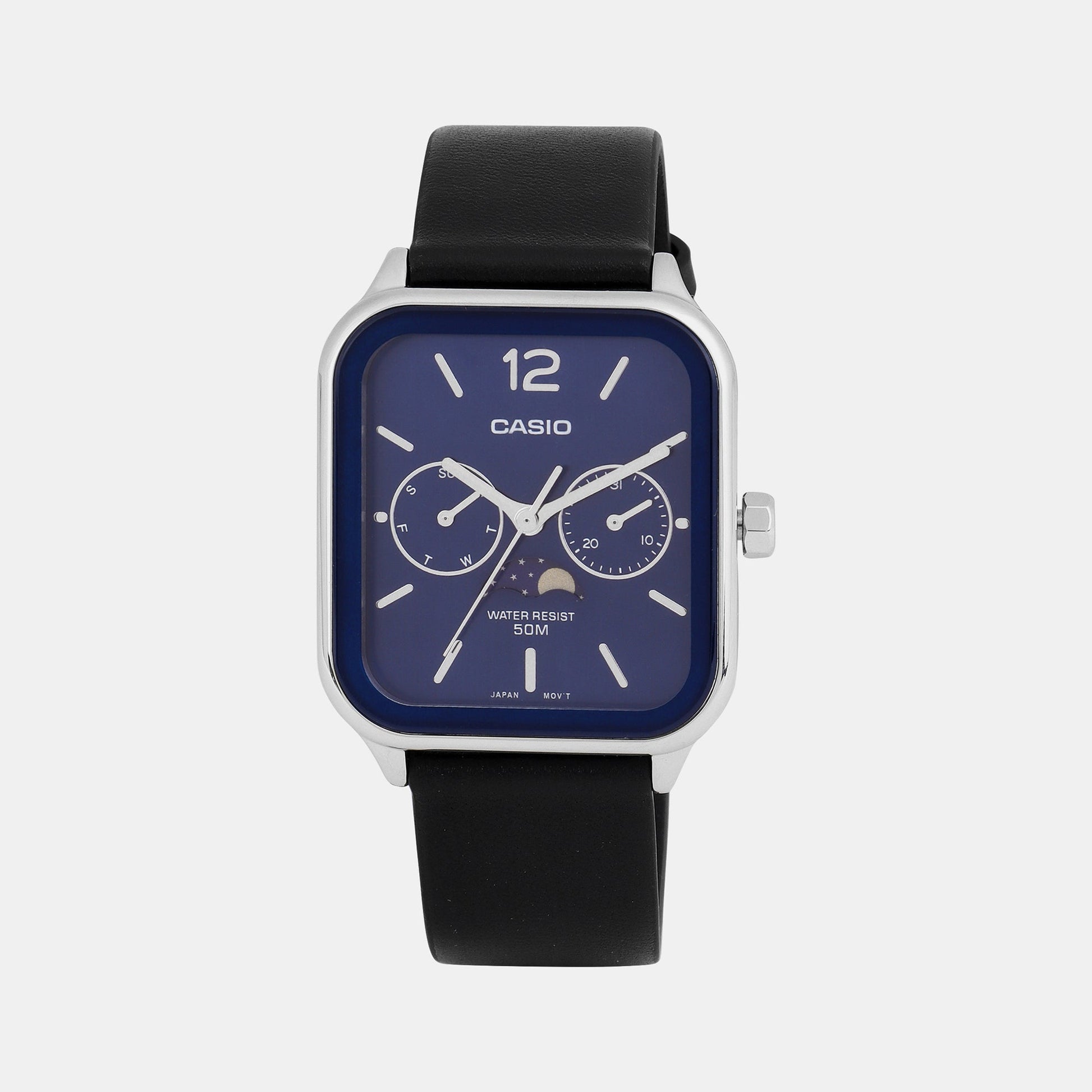 Enticer Men Quartz Blue Dial Chronograph Leather Watch A2185