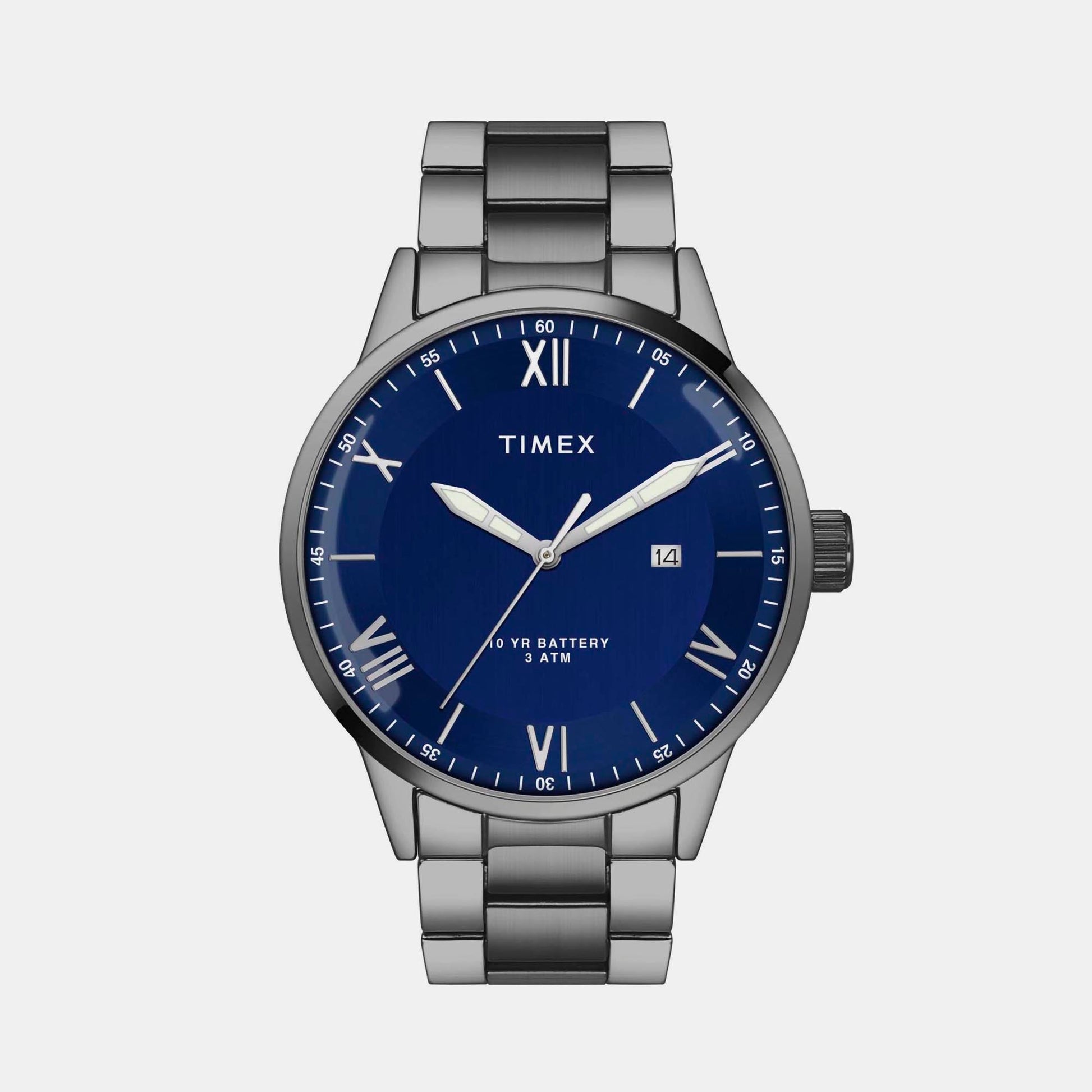 E Class Men Quartz Blue Dial Analog Stainless Steel Watch TWEG19920