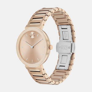 Bold Women Quartz Rose Gold Dial Analog Stainless Steel Watch 3601089