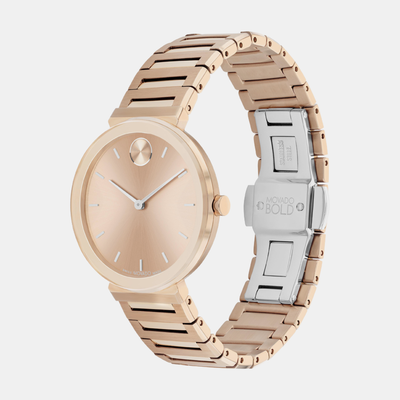 Bold Women Quartz Rose Gold Dial Analog Stainless Steel Watch 3601089