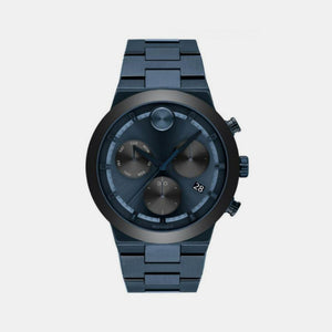 Bold Men Quartz Blue Dial Chronograph Stainless Steel Watch 3600729