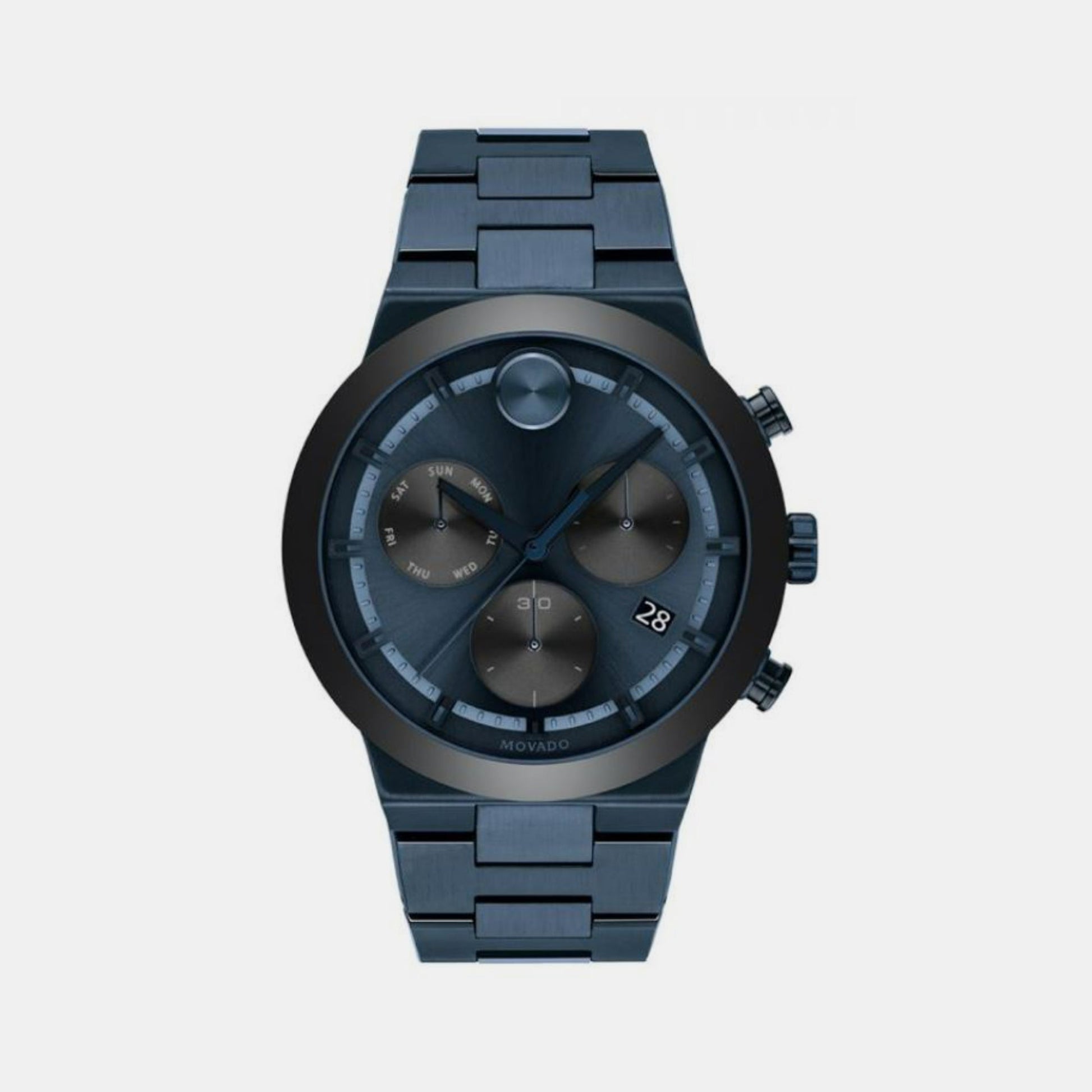 Bold Men Quartz Blue Dial Chronograph Stainless Steel Watch 3600729
