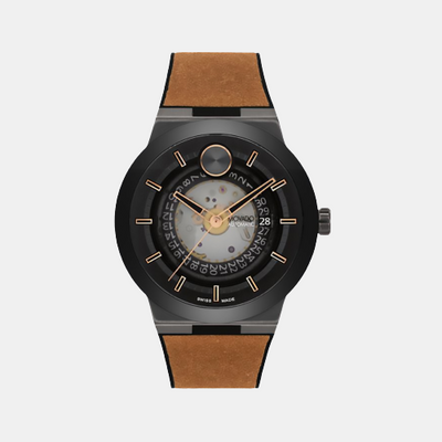 Bold Men Quartz Black Dial Analog Stainless Steel Watch 3600928