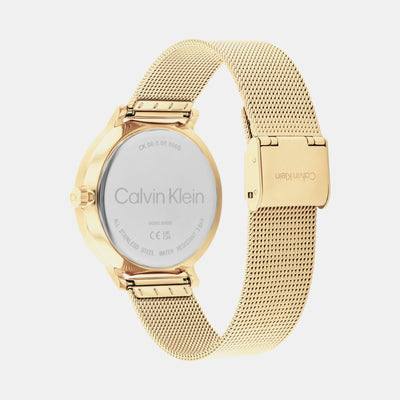 Ck Stun Unisex Quartz Champagne Dial Analog Mesh Watch 25200403