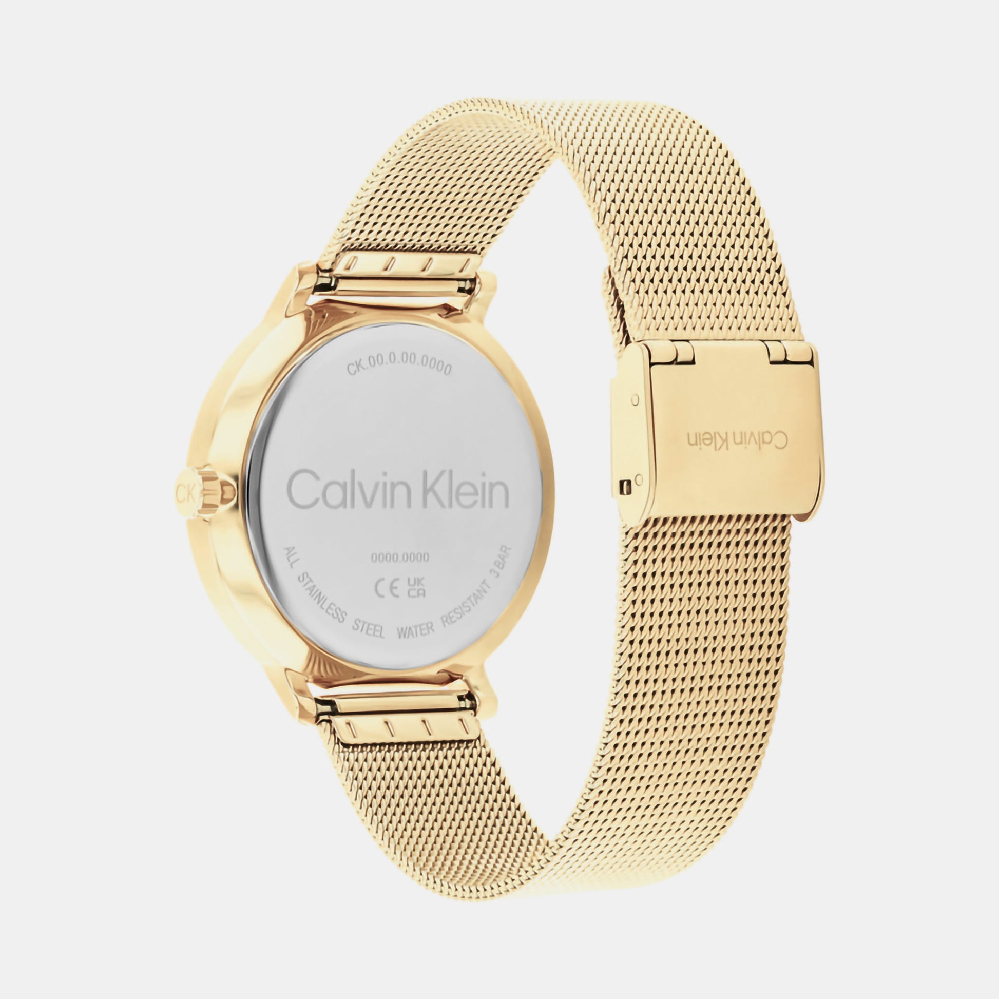 Ck Stun Unisex Quartz Champagne Dial Analog Mesh Watch 25200403