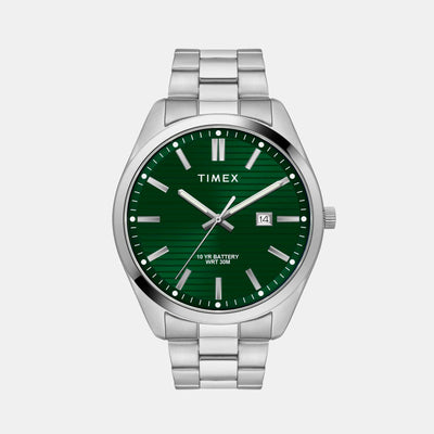 E Class Men Quartz Green Dial Analog Stainless Steel Watch TWTG10409