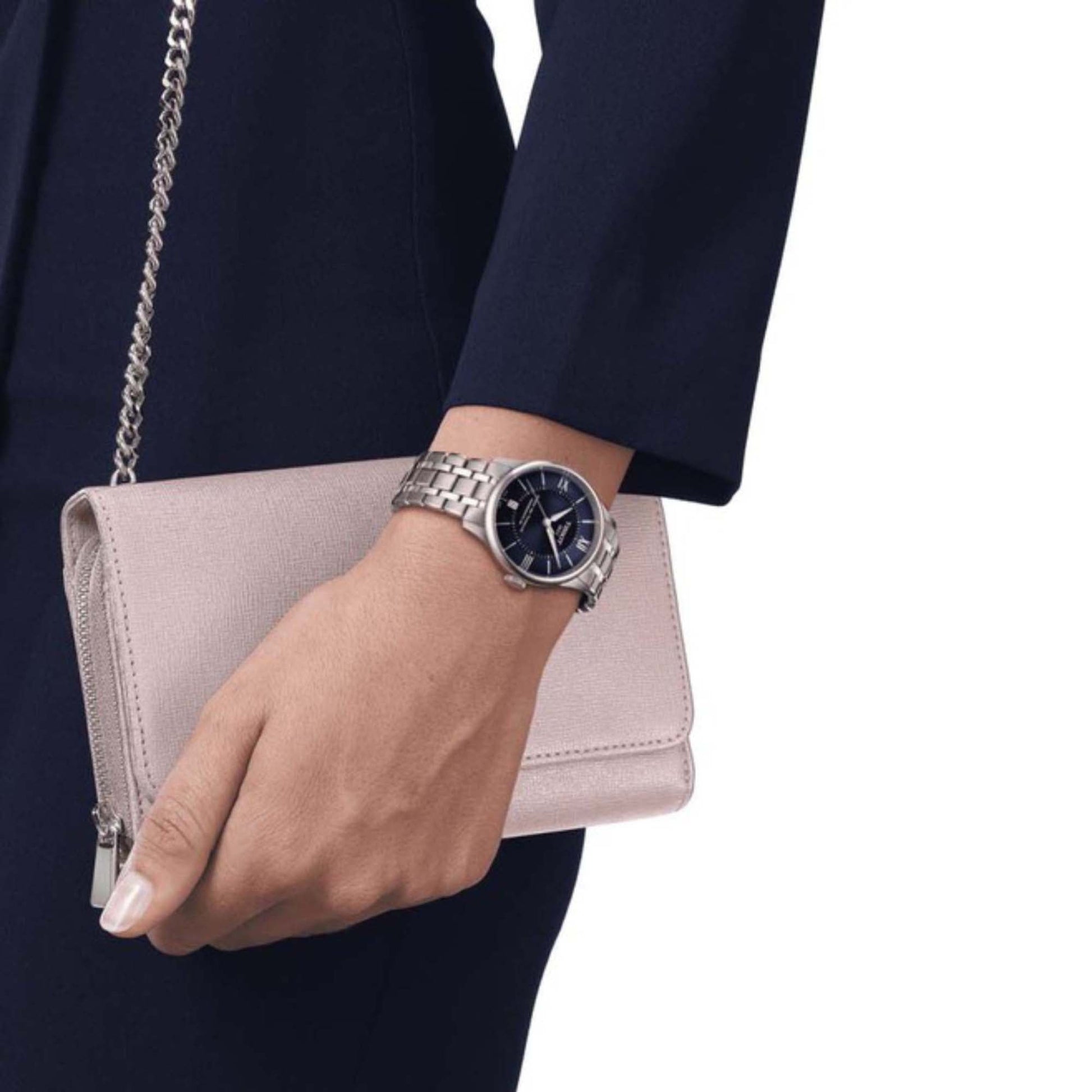 Chemin Des Tourelles Women Automatic Blue Dial Analog Stainless steel Watch T1392071104800