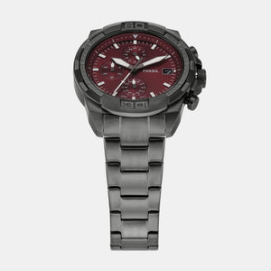Bronson Men Quartz Smoke Dial Chronograph Stainless Steel Watch FS6017