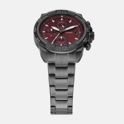 Bronson Men Quartz Smoke Dial Chronograph Stainless Steel Watch FS6017