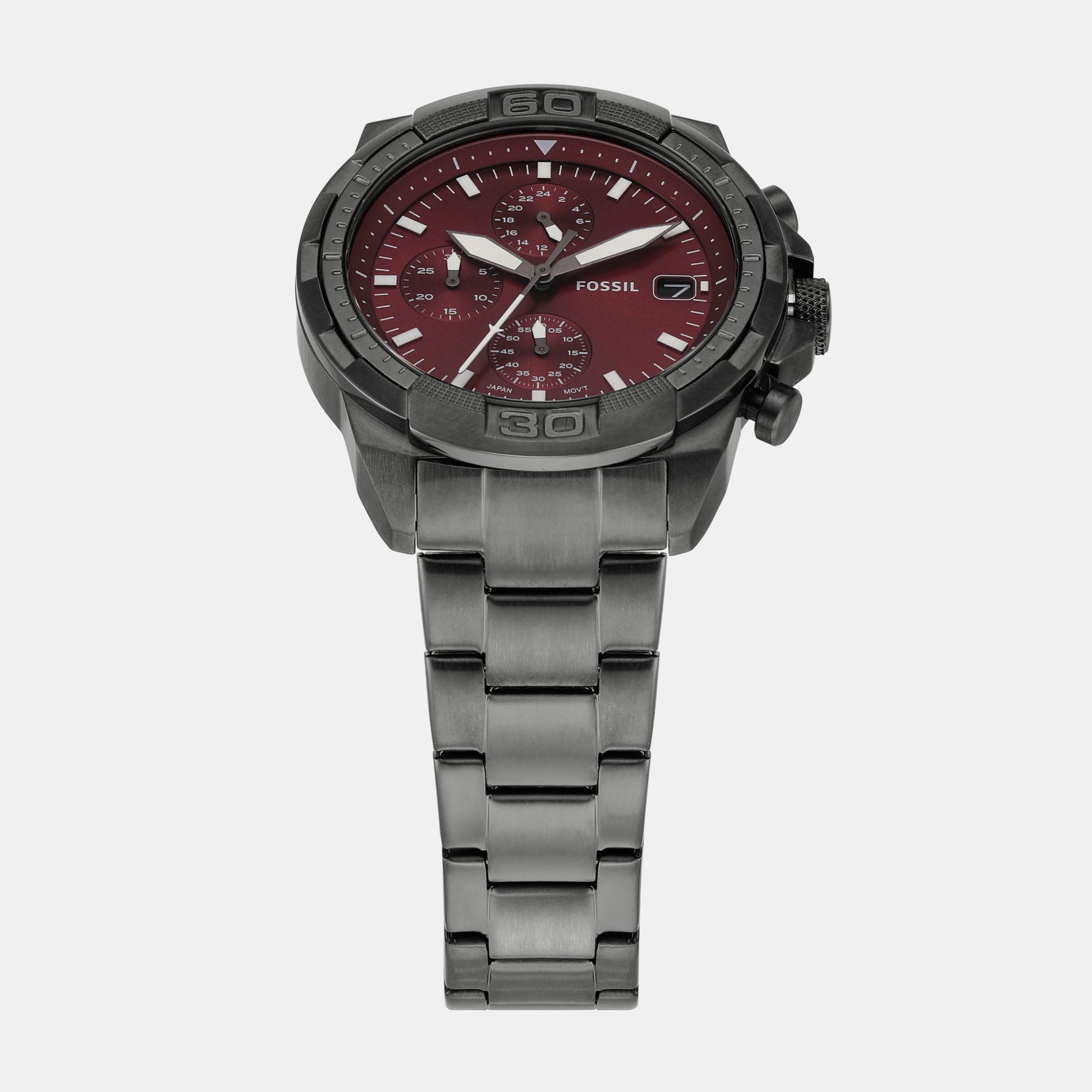 Bronson Men Quartz Smoke Dial Chronograph Stainless Steel Watch FS6017