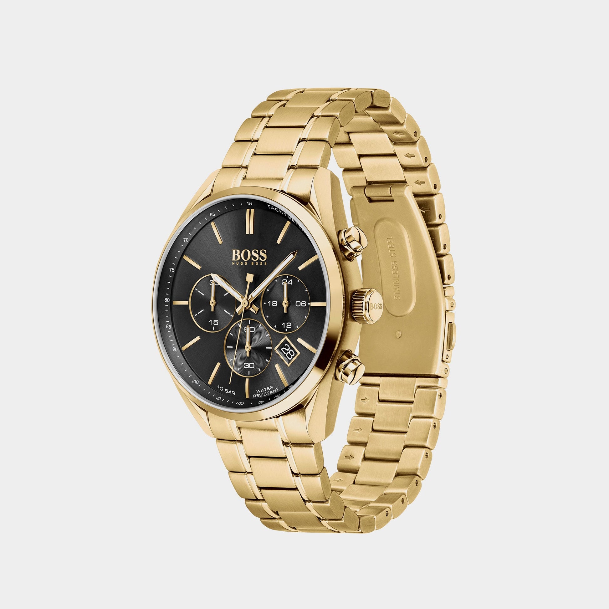 Champion Men Quartz Black Dial Chronograph Stainless Steel Watch 1513848