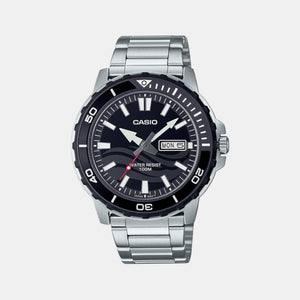 Enticer Men Quartz Black Dial Analog Stainless Steel Watch A2116