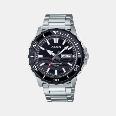 Enticer Men Quartz Black Dial Analog Stainless Steel Watch A2116