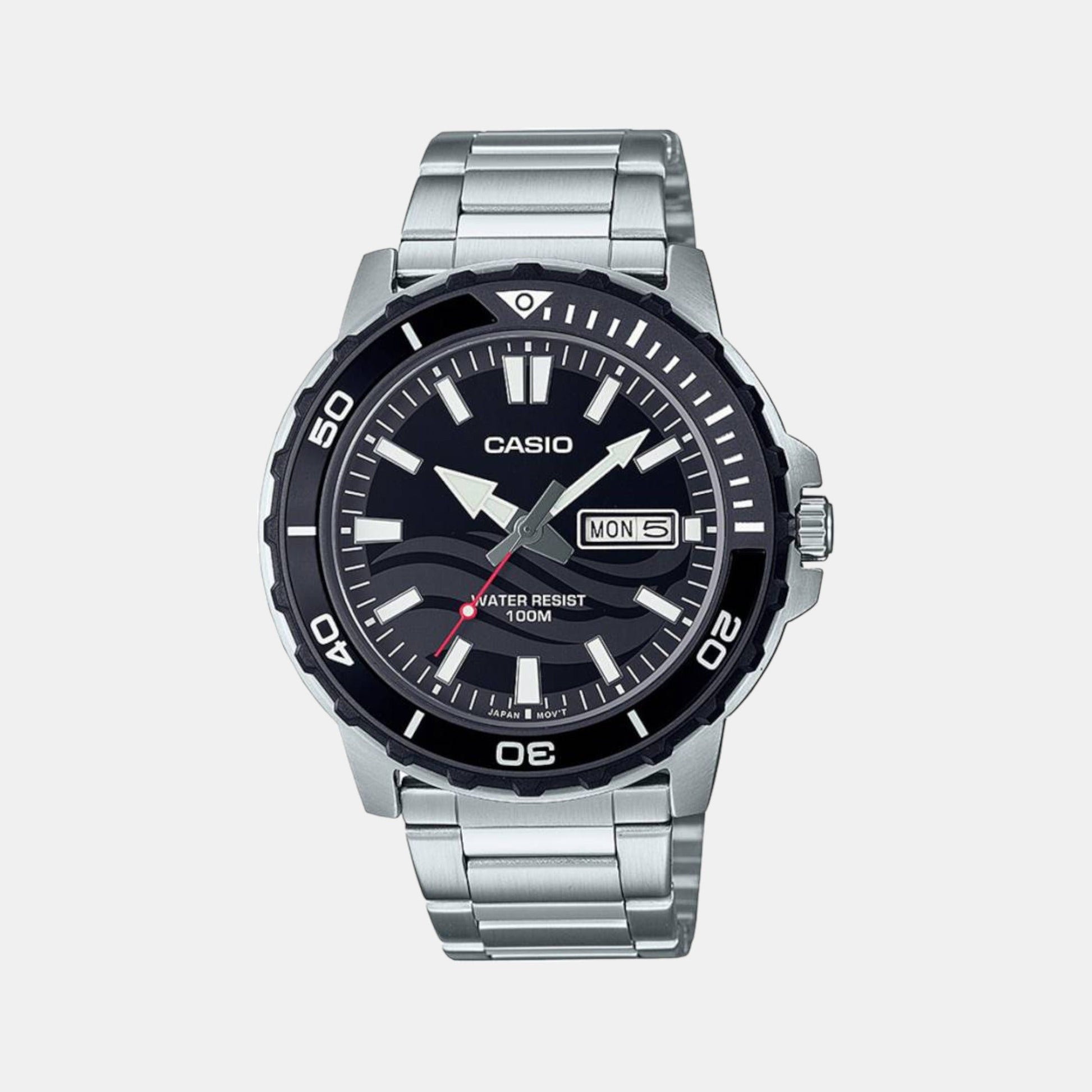 Enticer Men Quartz Black Dial Analog Stainless Steel Watch A2116