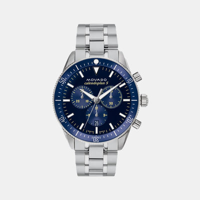 Heritage Men Quartz Blue Dial Chronograph Stainless Steel Watch 3650124