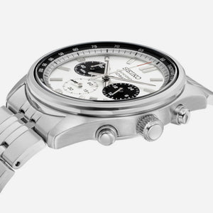 Dress Men Quartz White Dial Chronograph Stainless Steel Watch SSB425P1
