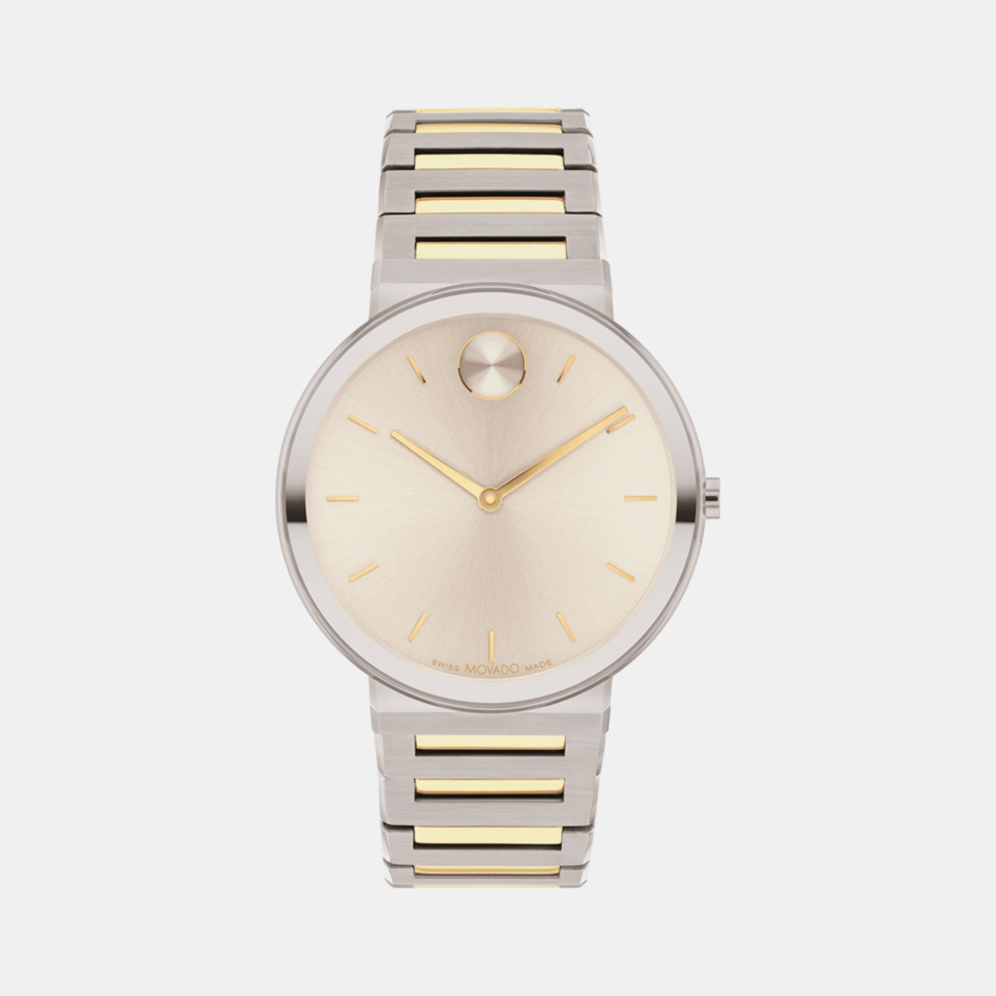 Bold Men Quartz Beige Dial Analog Stainless Steel Watch 3601075