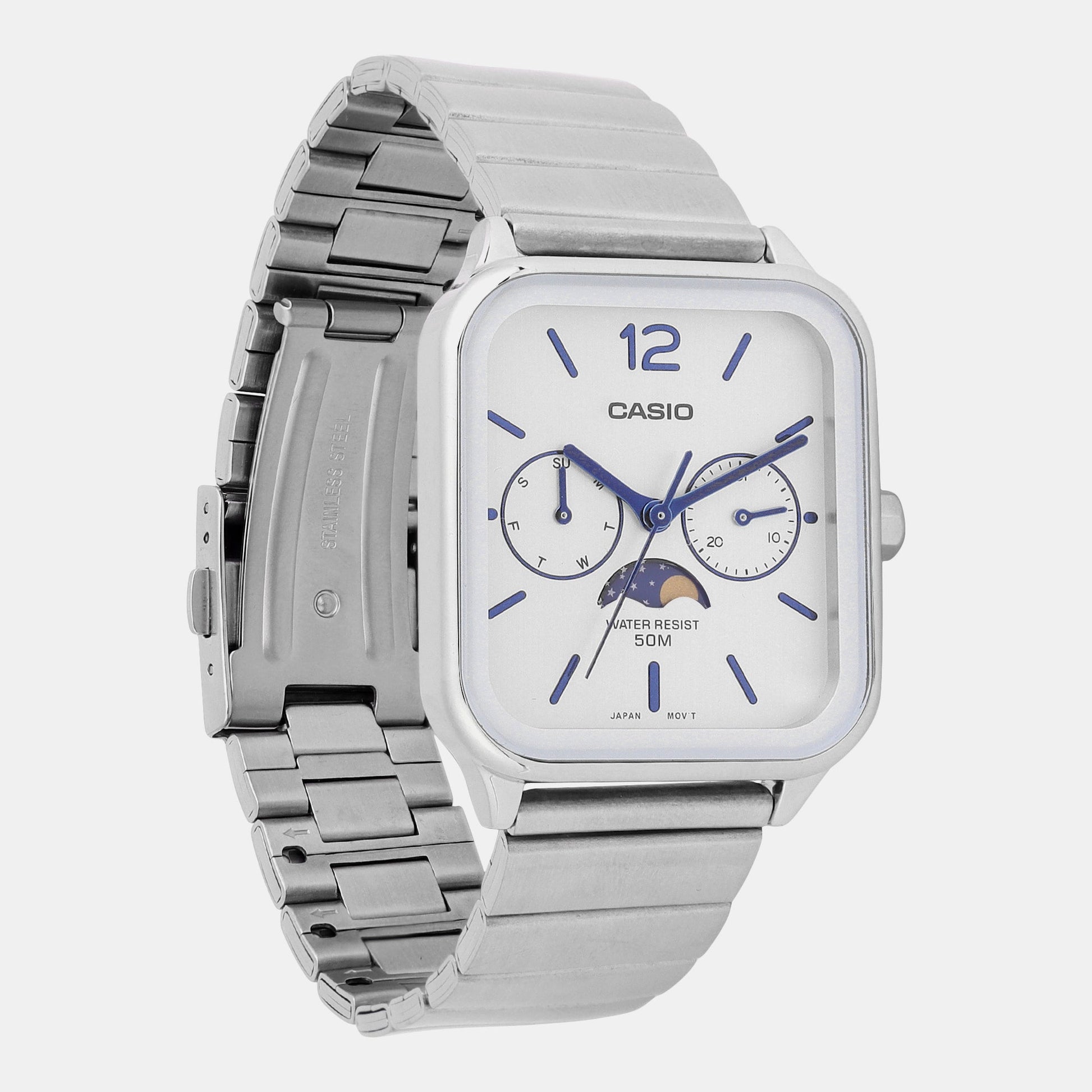 Enticer Men Quartz White Dial Chronograph Stainless Steel Watch A2183