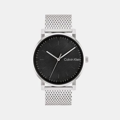 Ck Slate Men Quartz Black Dial Analog Stainless Steel Watch 25200260
