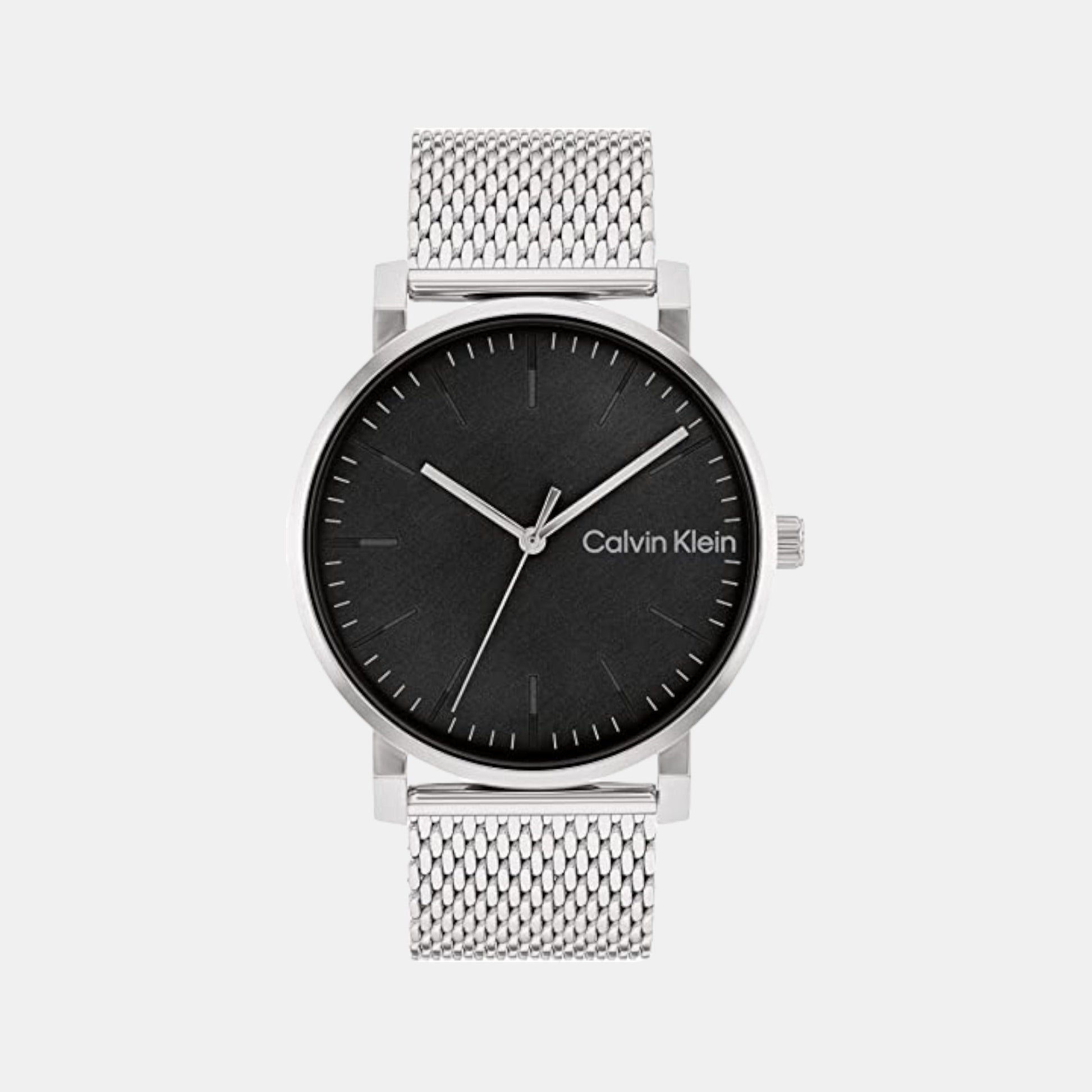 Ck Slate Men Quartz Black Dial Analog Stainless Steel Watch 25200260