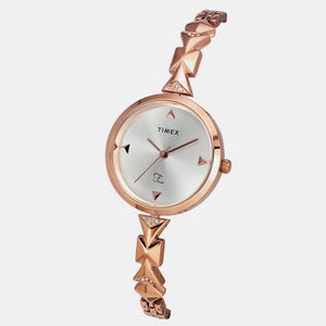 Fria Women Quartz Silver Dial Analog Brass Watch TWEL18302