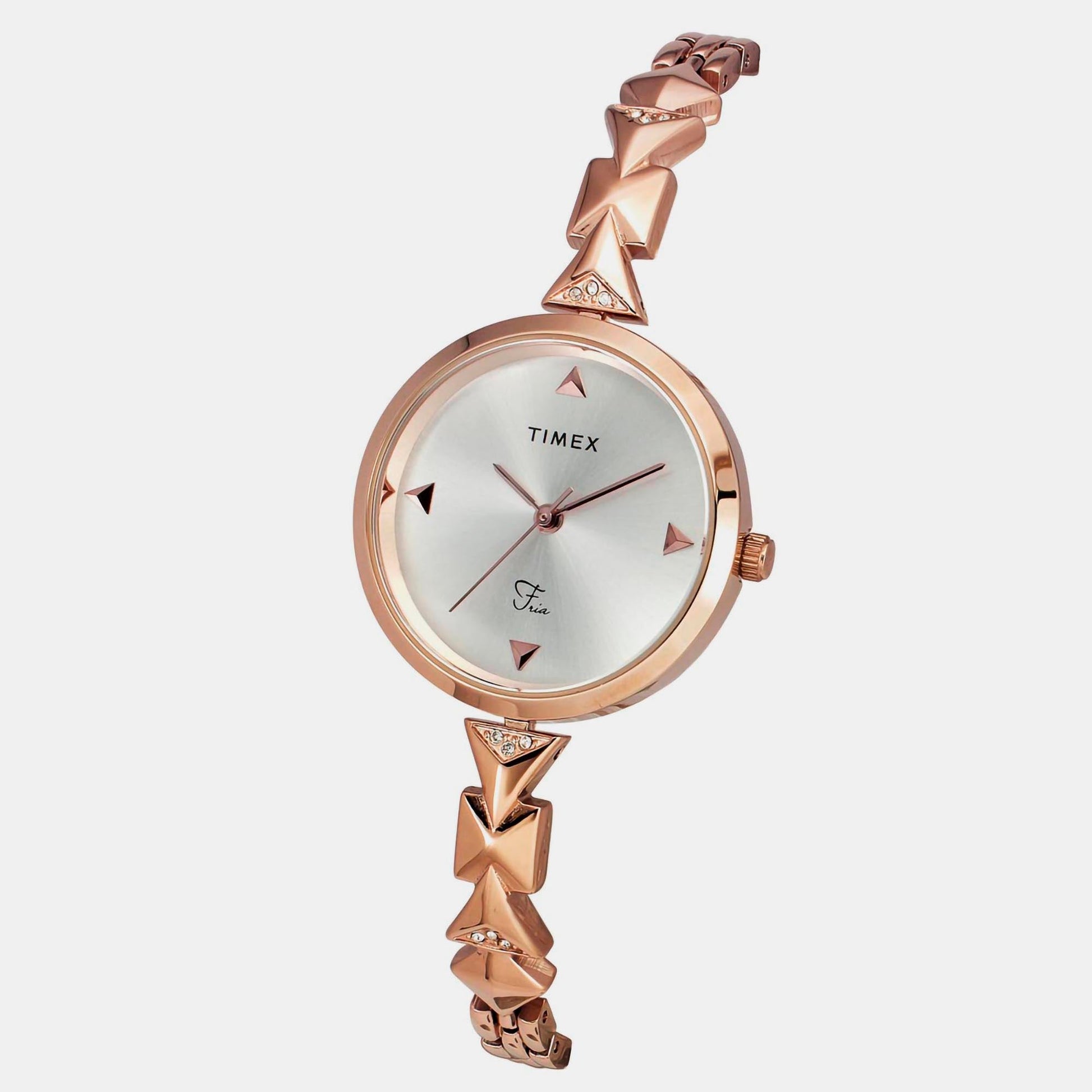 Fria Women Quartz Silver Dial Analog Brass Watch TWEL18302