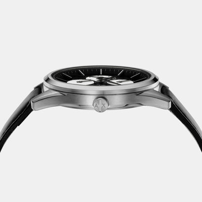 Dante Men Quartz Black Dial Chronograph Leather Watch AX1872