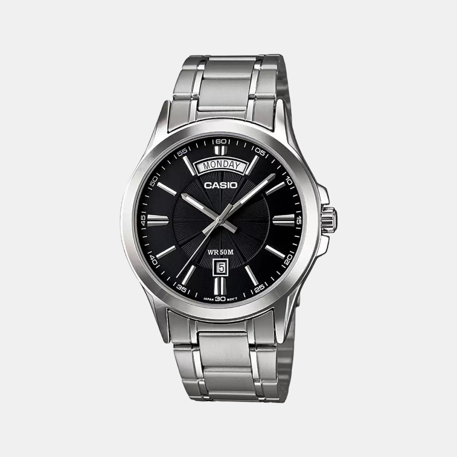 Enticer Men Quartz Black Dial Analog Stainless Steel Watch A840
