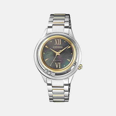 Citizen L Women Quartz Black Dial Analog Stainless Steel Watch EM0518-86Y