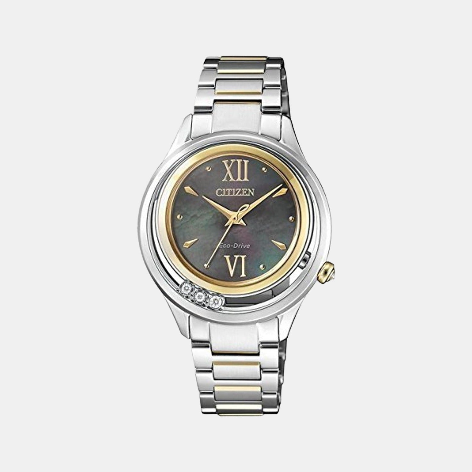 Citizen L Women Quartz Black Dial Analog Stainless Steel Watch EM0518-86Y