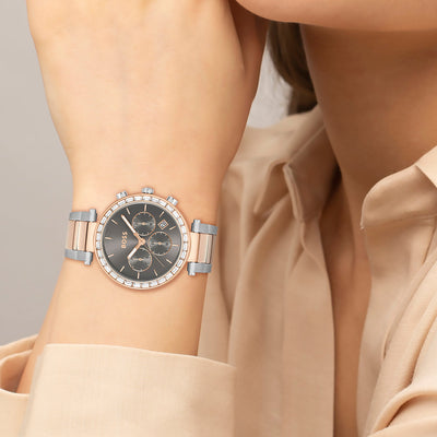 Andra Women Quartz Grey Dial Chronograph Stainless Steel Watch 1502690