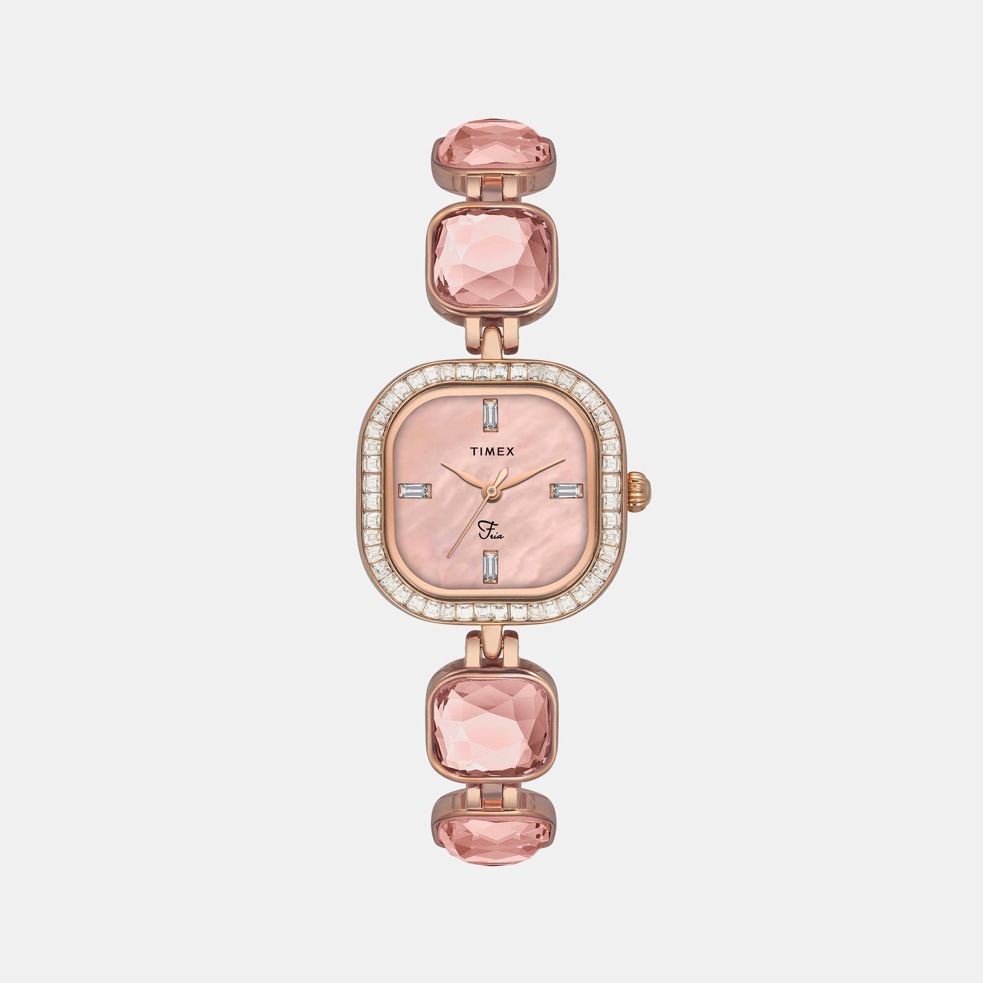Fria Women Quartz Mother Of Pearl Dial Analog Brass Watch TWEL17101