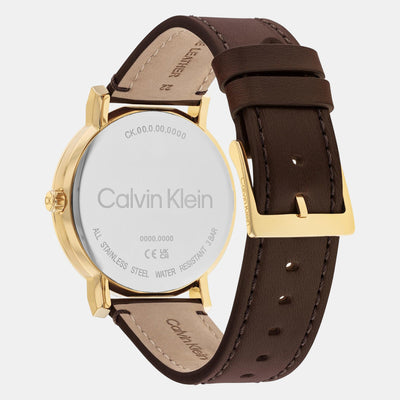 Ck Slate Men Quartz Blue Dial Analog Leather Watch 25200261