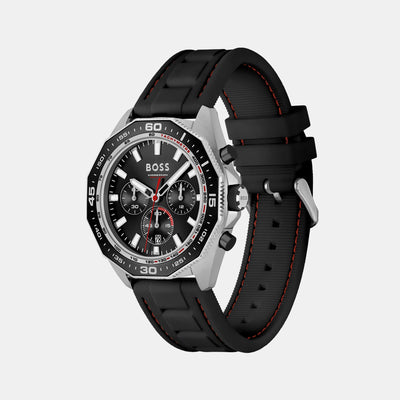 Energy Men Quartz Black Dial Chronograph Silicone Watch 1513969