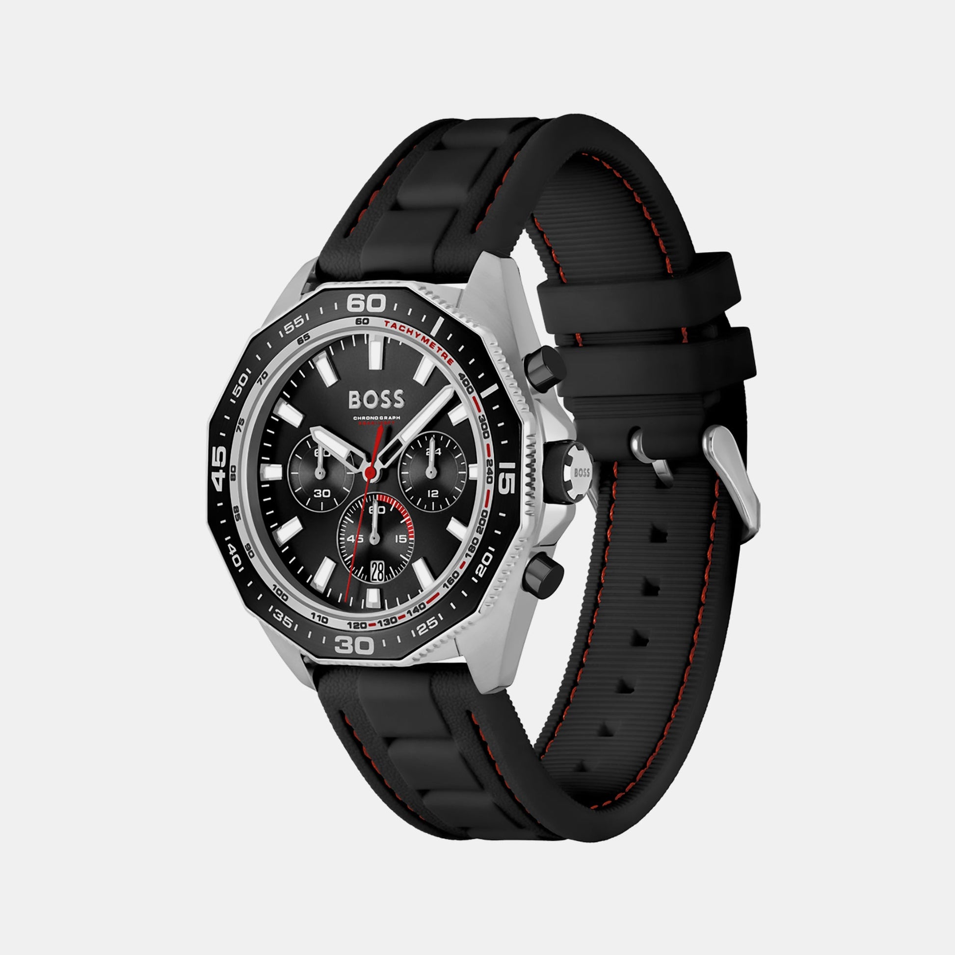 Energy Men Quartz Black Dial Chronograph Silicone Watch 1513969