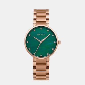 Glad Fern Women Quartz Green Dial Analog Stainless Steel Watch V189LXVESV