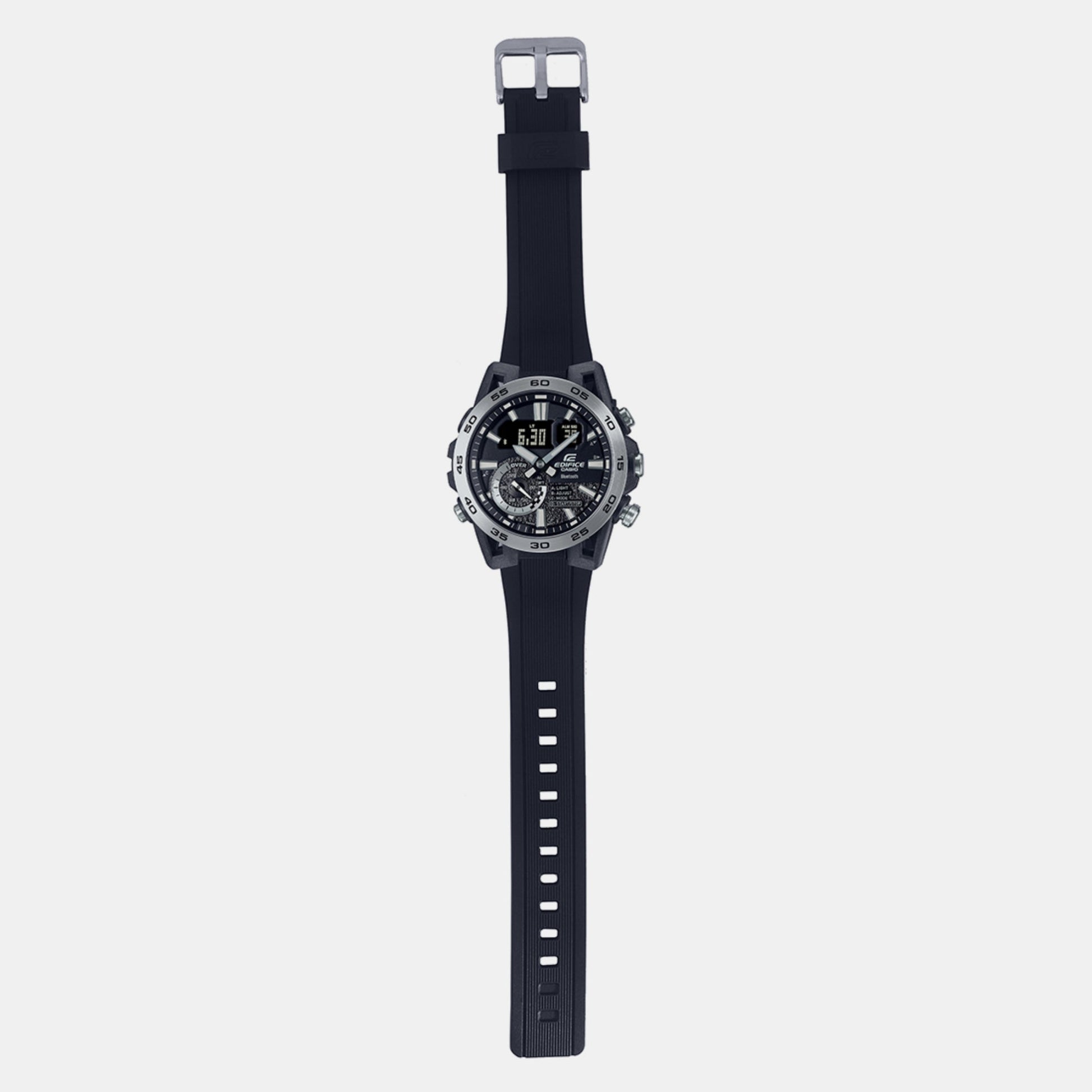 Edifice Men Quartz Black Dial Analog-Digital Resin Watch ED578