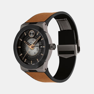 Bold Men Quartz Black Dial Analog Stainless Steel Watch 3600928