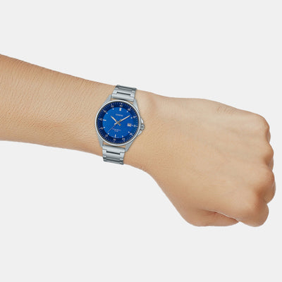 Enticer Men Quartz Blue Dial Analog Stainless Steel Watch A2100