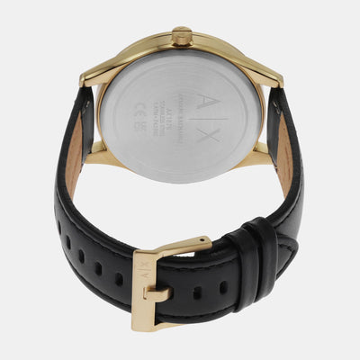 Dante Men Quartz Black Dial Analog Leather Watch AX1876