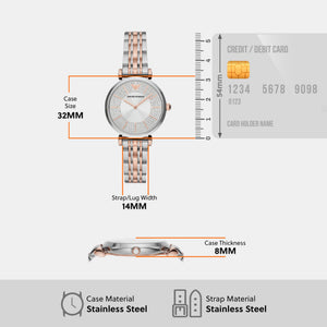 Gianni T-B Women Quartz Silver Dial Analog Stainless Steel Watch AR11537