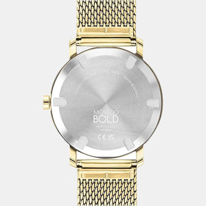 Bold Evolution Men Quartz Gold Dial Analog Stainless Steel Watch 3600791
