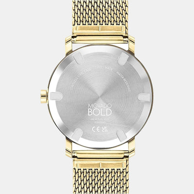 Bold Evolution Men Quartz Gold Dial Analog Stainless Steel Watch 3600791