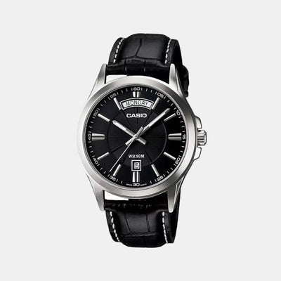 Enticer Men Quartz Black Dial Analog Leather Watch A844