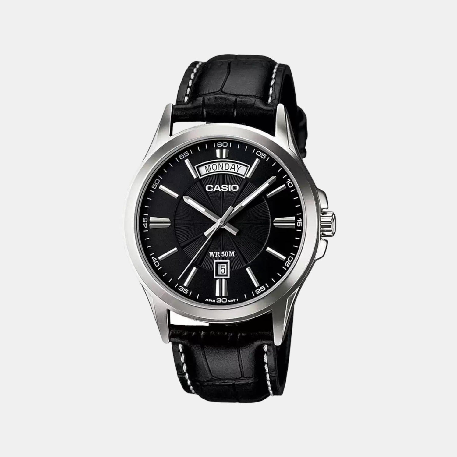 Enticer Men Quartz Black Dial Analog Leather Watch A844