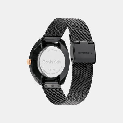 Ck Adorn Women Quartz Black Dial Analog Mesh Watch 25200272