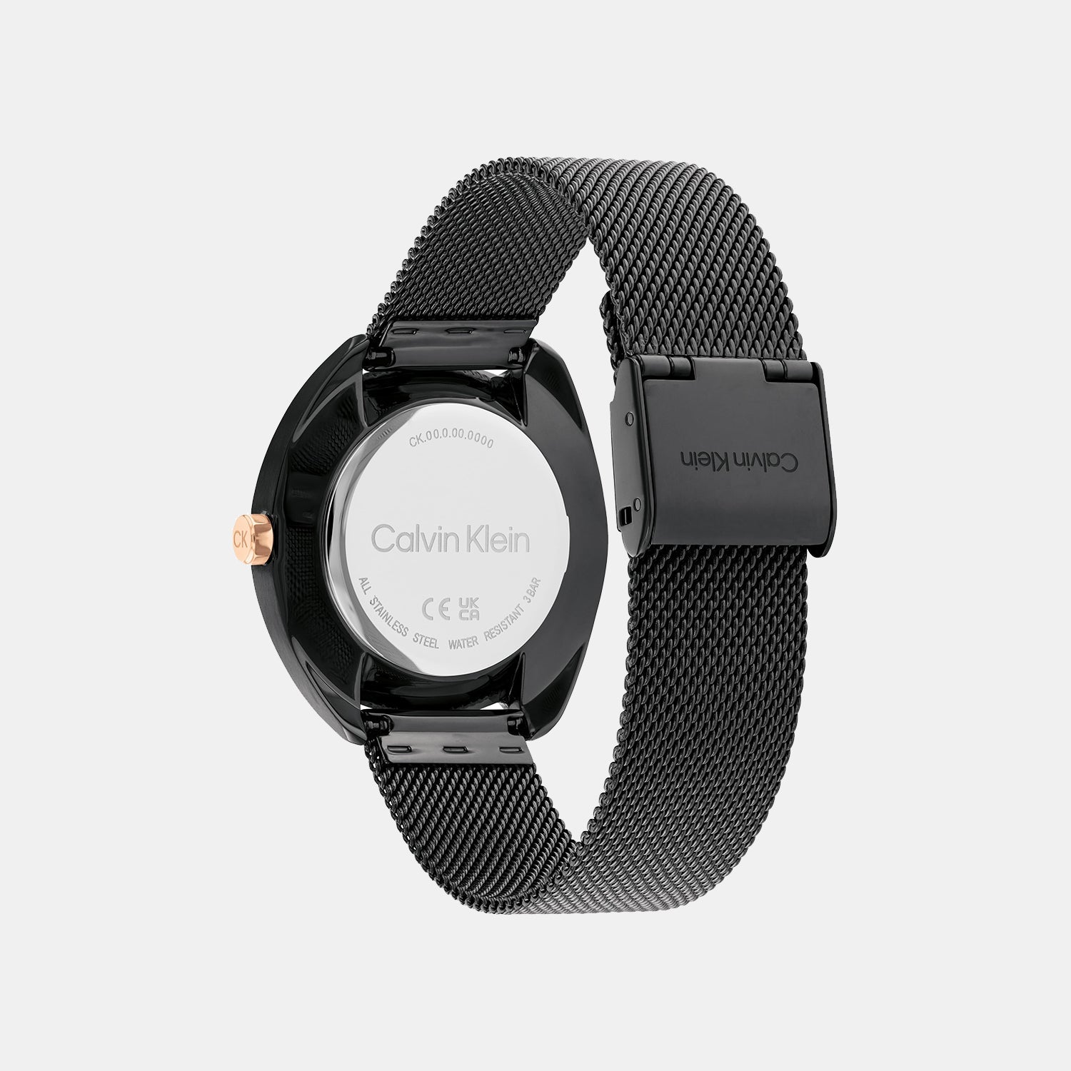 Ck Adorn Women Quartz Black Dial Analog Mesh Watch 25200272