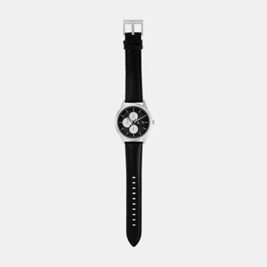 Dante Men Quartz Black Dial Chronograph Leather Watch AX1872
