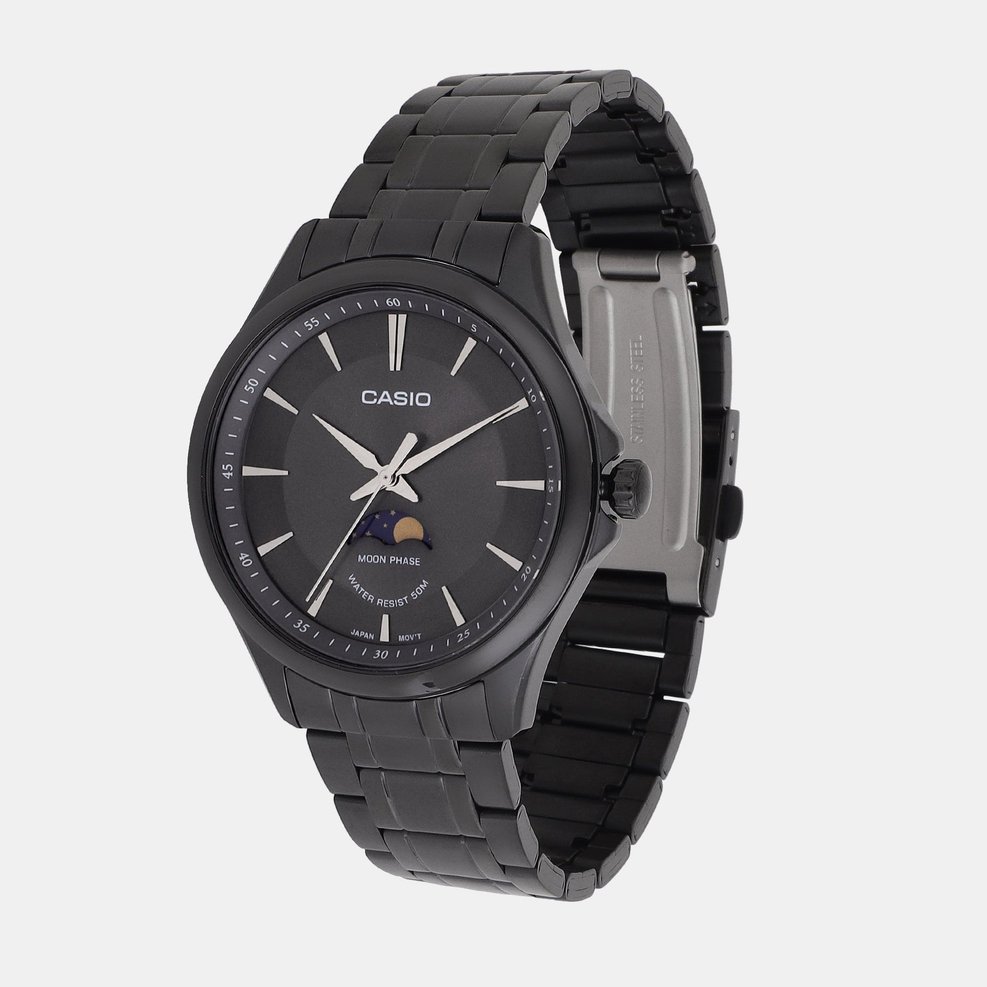 Enticer Men Quartz Black Dial Analog Stainless Steel Watch A2164