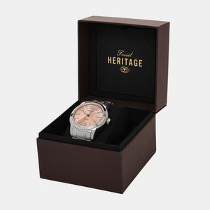 Heritage Men Automatic Rose Gold Dial Analog Stainless Steel Watch ME3243